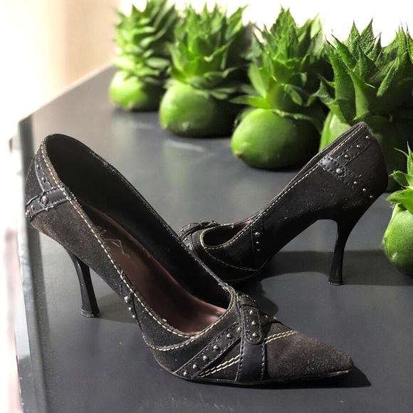 Mia Black Suede Pointy Toe Heel - Picture 13 of 16